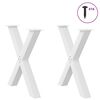 vidaXL Dining Table Legs X-Shaped 2 pcs White 80x(72-73) cm Steel