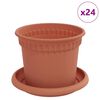 vidaXL Plant Pots 24 pcs Brick Red &Oslash; 12.5 x 10 cm Plastic