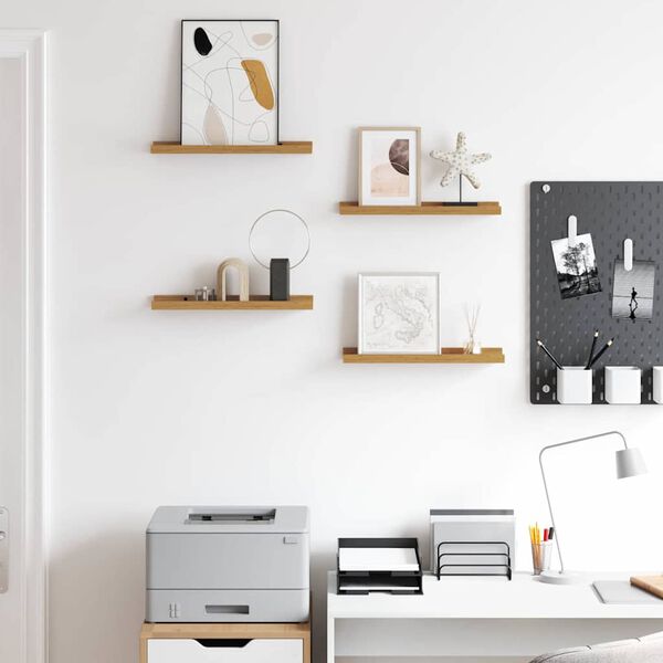 vidaXL Wall Shelf with Shelf 4 pcs Beige 40 x 9 x 3 cm Engineered Wood