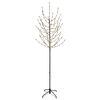 vidaXL LED Christmas Tree Black 47 x 210 cm Steel 180 LEDs