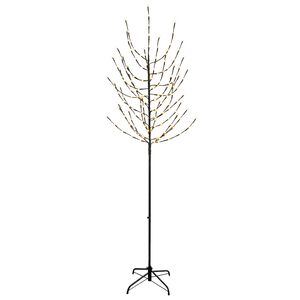 vidaXL LED Christmas Tree Black 47 x 210 cm Steel 180 LEDs