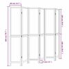vidaXL Room Divider 6 Panels White Solid Wood Paulownia