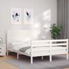 vidaXL Bed Frame without Mattress White 140x190 cm Solid Wood