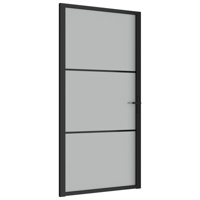 vidaXL Interior Door 102.5x201.5 cm Black Matt Glass and Aluminium