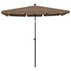 vidaXL Garden Parasol with Pole 210x140 cm Taupe