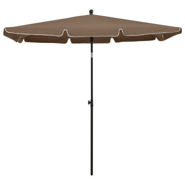 vidaXL Garden Parasol with Pole 210x140 cm Taupe