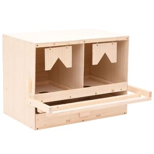 vidaXL Chicken Laying Nest | Brown and natural wood | Solid pine wood, MDF