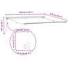 vidaXL Retractable Awning Manual Red and White 350 x 250 cm