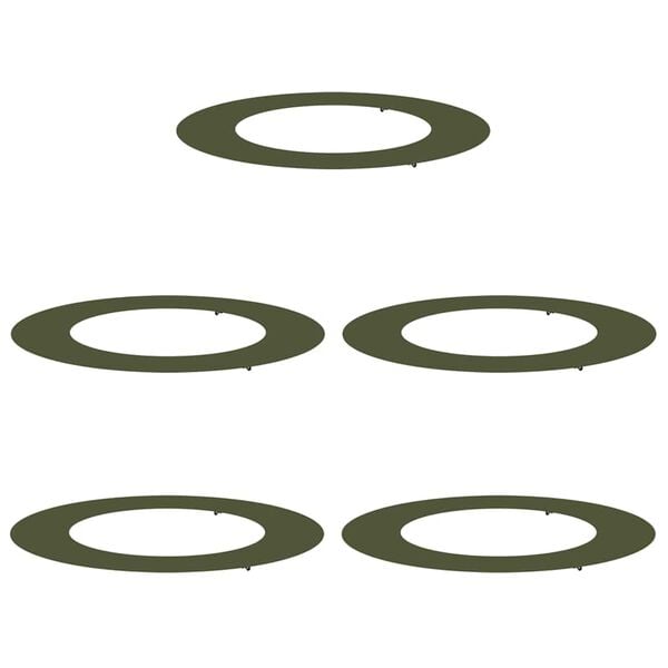vidaXL suitable for Flat Tree Rings 5 pcs Olive green &Oslash;50 / 80 cm Steel