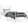 vidaXL Metal Bed Frame without Mattress with Footboard White 75x190cm