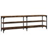 vidaXL TV Cabinet Smoked Oak 160x30x50 cm Engineered Wood