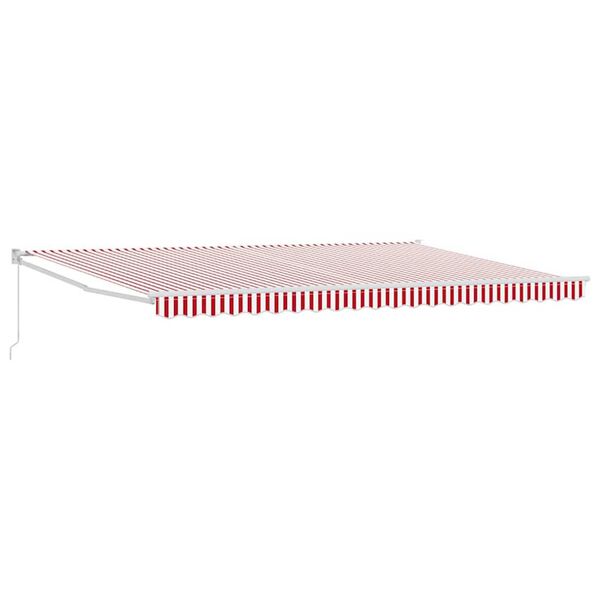 vidaXL Retractable Awning Red and White 500 x 300 cm Fabric and Metal