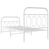 vidaXL Metal Bed Frame without Mattress with Footboard White 90x190cm