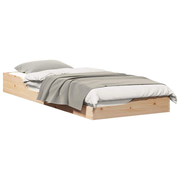 vidaXL Bed Frame Brown 90 x 220 cm Solid Pine Wood