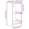vidaXL Side Cabinet with Glass Doors Brown Oak 35x37x75.5 cm