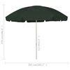 vidaXL Beach Parasol Green 300 cm