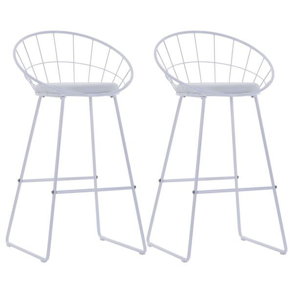 vidaXL Bar Stools 2 pcs White Faux Leather