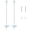 vidaXL Earth anchor 2 pcs &Oslash;10 x 50 cm Galvanized Metal Silver