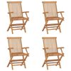 vidaXL Folding Garden Chairs 4 pcs Solid Teak Wood