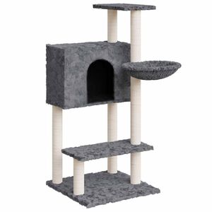 vidaXL Cat Tree with Sisal Scratching Posts Dark Grey 108,5 cm