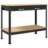 vidaXL Workbench Black 114 x 54 x 91 cm Engineered Wood and Metal