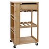 vidaXL Kitchen Trolley with Wheels Natural 47.5 x 36 x 83 cm Bamboo