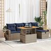 vidaXL 6 Piece Garden Sofa Set with Cushions Grey Poly Rattan Acacia