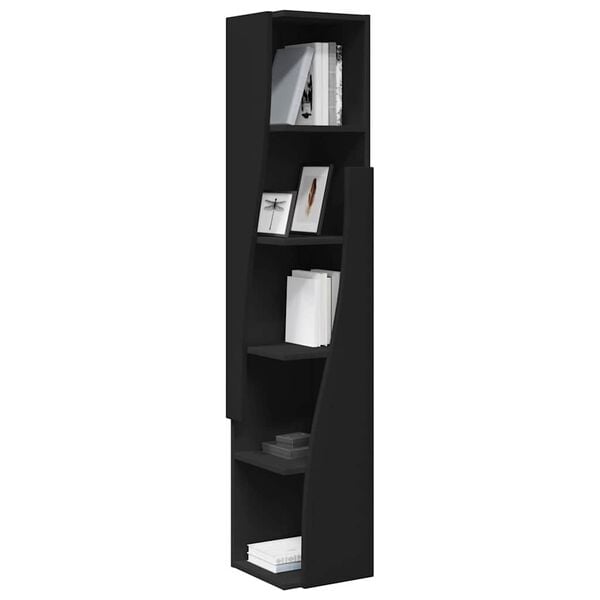 vidaXL Corner Cabinet Black 27.5x27x140cm Engineered Wood