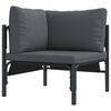 vidaXL Outdoor Furniture with Cushion with Pillow Anthracite Steel