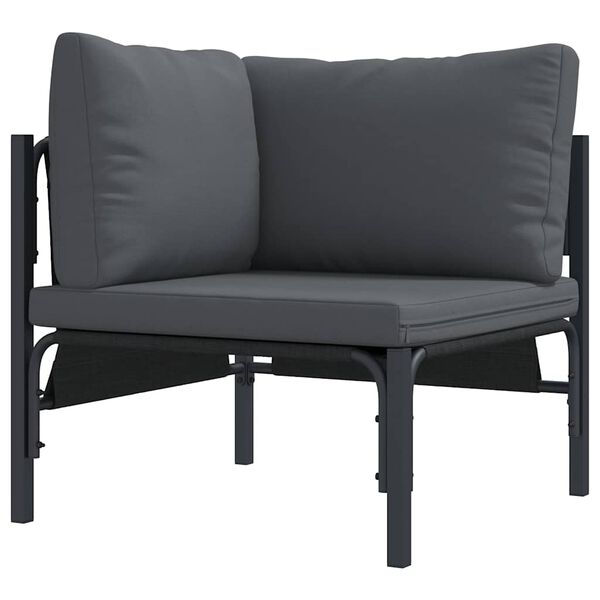 vidaXL Outdoor Furniture with Cushion with Pillow Anthracite Steel