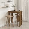 vidaXL Bar Table with Shelf Brown Oak 102x50x103.5 cm Engineered Wood