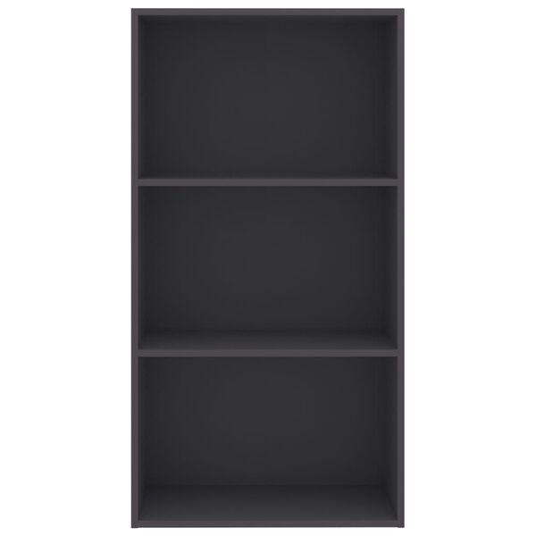 vidaXL 3-Tier Book Cabinet Grey 60x30x114 cm Engineered Wood