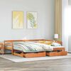 vidaXL Daybed with Trundle&Drawers without Mattress Wax Brown 80x200 cm