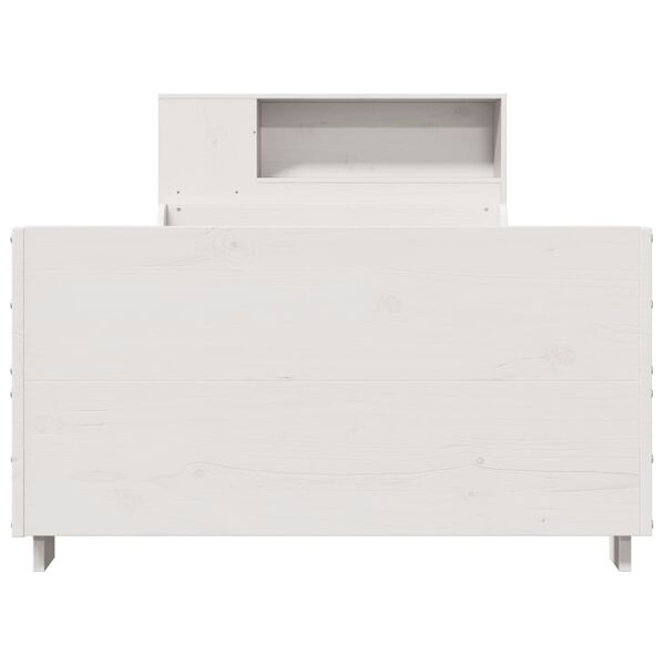 vidaXL Bed Frame without Mattress White 75x190 cm Small Single Solid Wood Pine