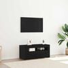 vidaXL TV Cabinet Black Oak 90 x 39 x 30 cm Engineered Wood