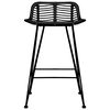 vidaXL Bar Chairs 2 pcs Black Rattan