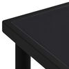 vidaXL Garden Table with Glass Tabletop Black 150x90x74 cm Steel