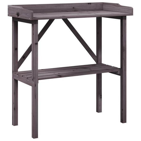 vidaXL Plant Table with Shelf Grey 78x38x82.5 cm Solid Wood Fir