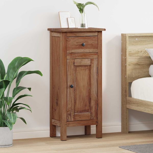 vidaXL Plant Stand with Drawer Brown 36 x 25 x 80 cm Mahogany Wood