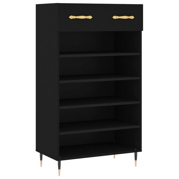 vidaXL Shoe Cabinet Black 60x35x105 cm Engineered Wood