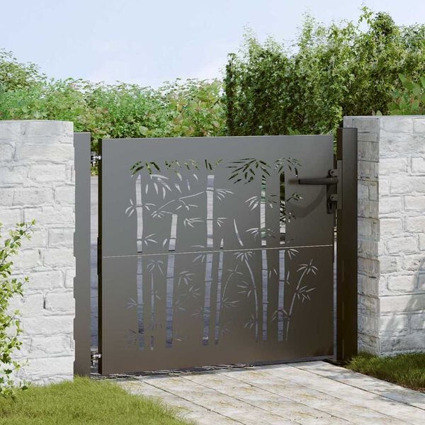 vidaXL Garden Gate with Lock Black 100 x 100 cm Powder-Coated Steel