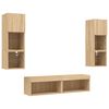 vidaXL 6 Piece TV Wall Units with LED Sonoma Oak Engineered Wood