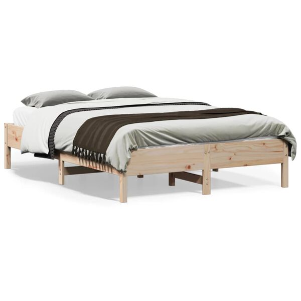 vidaXL Bed Frame without Mattress 135x190 cm Double Solid Wood Pine