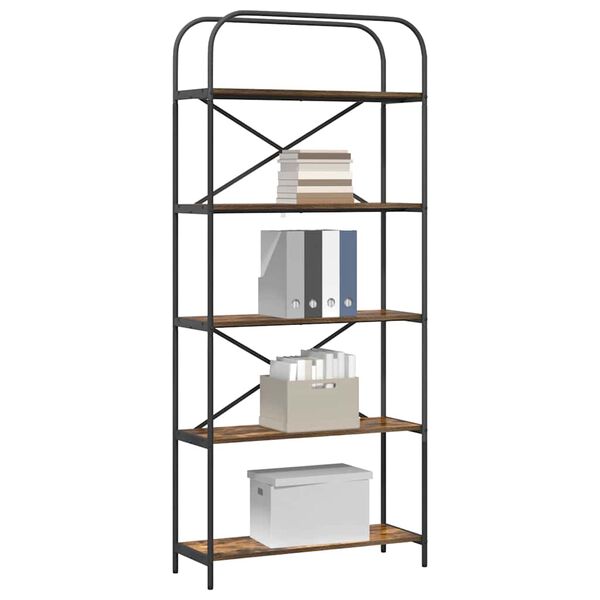 vidaXL Bookshelf Smoked Oak 80 x 30 x 183 cm Engineered wood