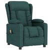vidaXL Massage Chair Dark Green Fabric