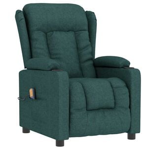 vidaXL Massage Chair Dark Green Fabric