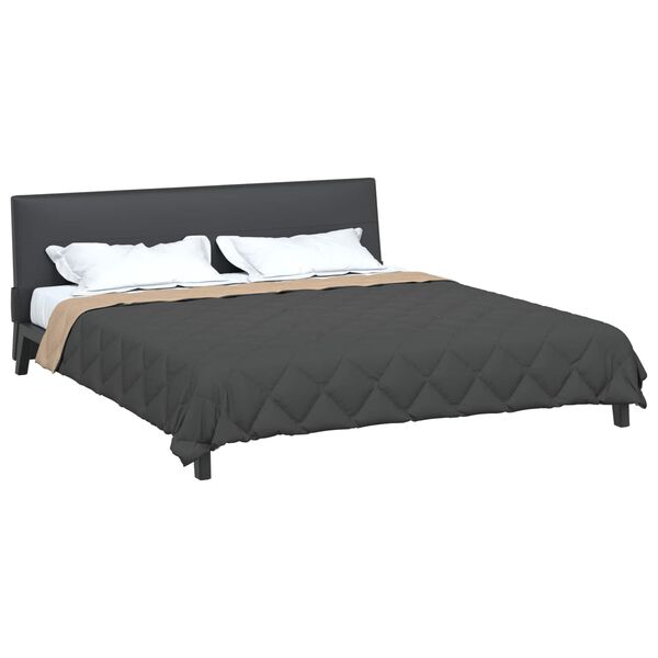 vidaXL Full Year Duvet Anthracite and Taupe 220 x 200 cm Microfiber