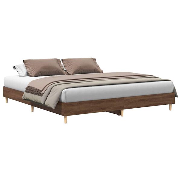 vidaXL Bed Frame without Mattress Brown Oak 180x200cm Engineered Wood