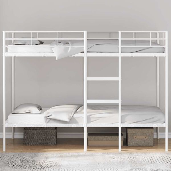 vidaXL Bunk Bed without Mattress White 107x203 cm Steel