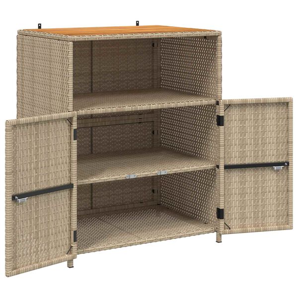 vidaXL Cabinet Beige 70 x 50 x 87 cm Polyester and Roly Ratten
